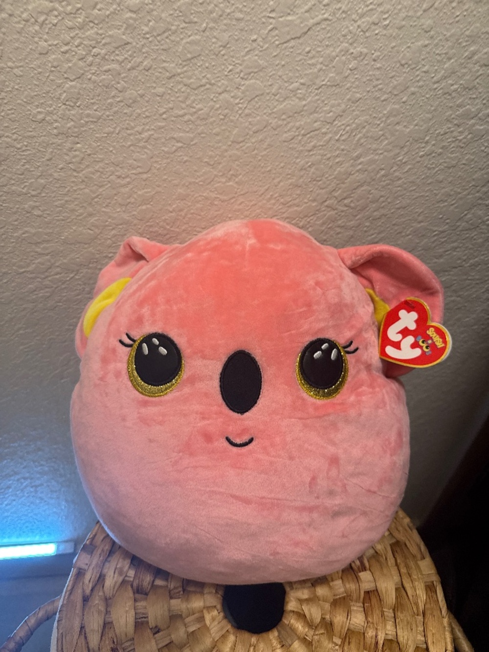 NWT—TY Beanie Squishies Plush - POPPY the Pink Koala Bear (Small Size - 12 inch)